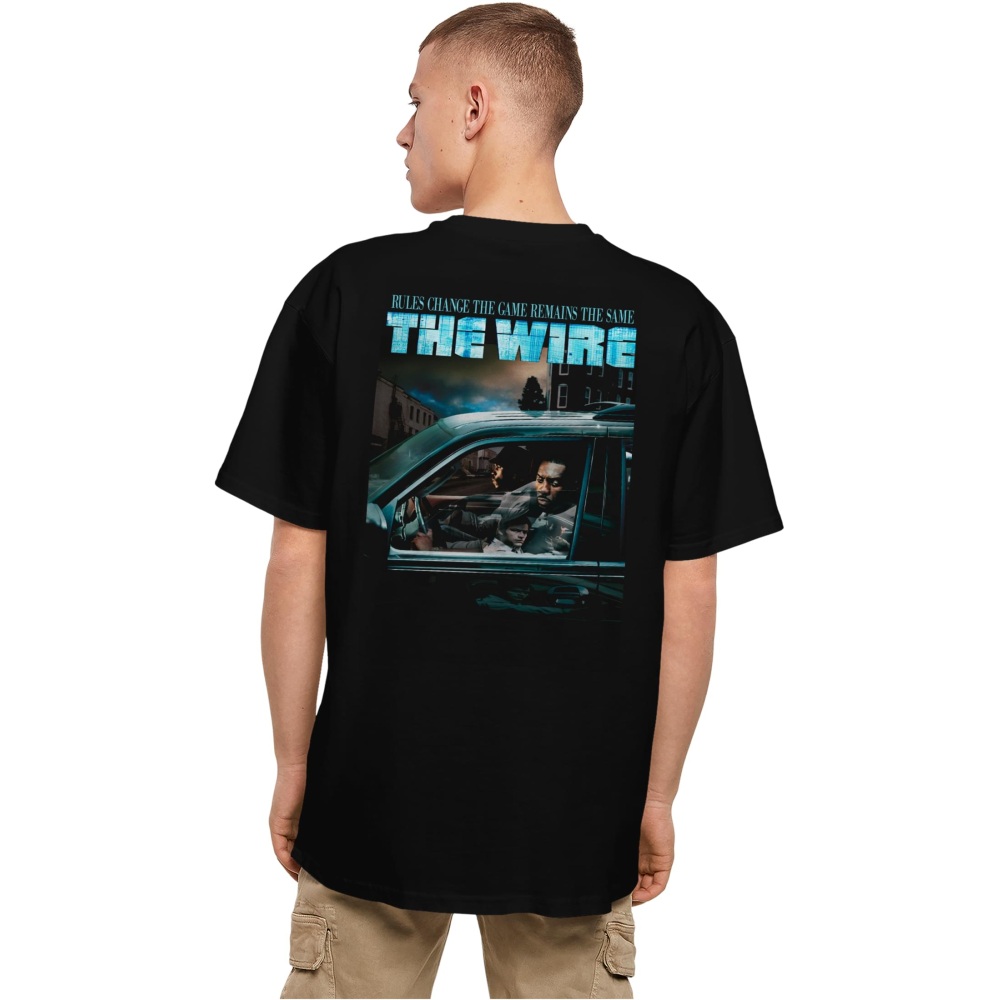 Merchcode The Wire - The Wire Poster Heavy Oversize Heren Tshirt - Zwart